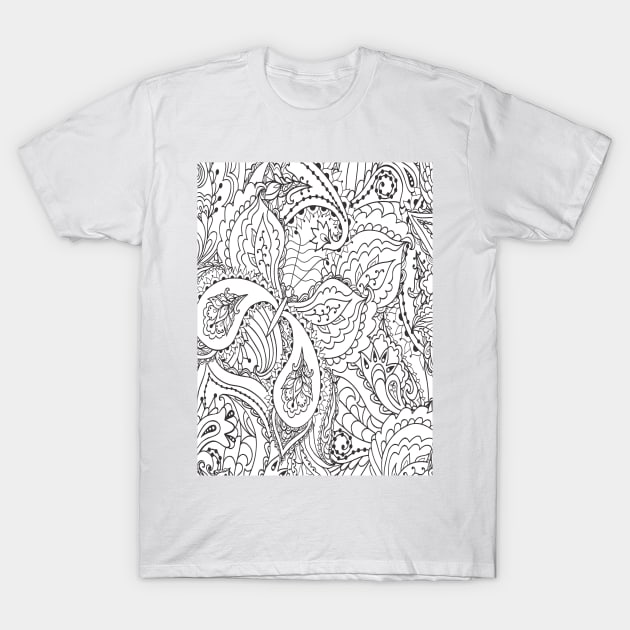 Black and white mandala art Pattern T-Shirt by Grave Studio